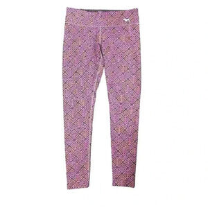 Victorias Secret PINK YOGA AZTEC Geometric PINK, GRAY, Orange LEGGINGS EUC